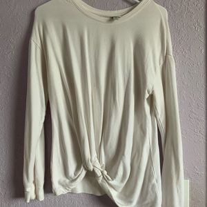 A New Day Soft White Long Sleeve with Tie Knot